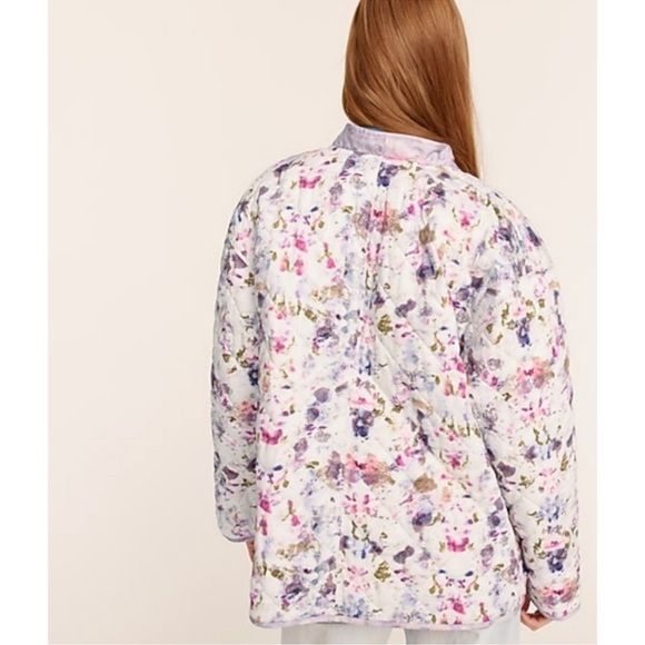 NWT J CREW Flora Obscura X quilted reversible wrap jacket with Primaloft - Picture 2 of 8